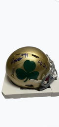 Joe Theismann Autographed “Go Irish!” Notre Dame mini helmet Replica Helmet