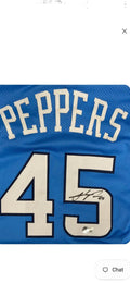 Julius Peppers Autographed Custom Blue Basketball Jersey