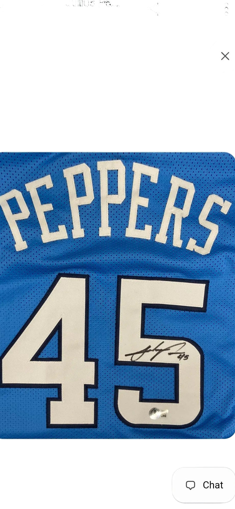 Julius Peppers Autographed Custom Blue Basketball Jersey