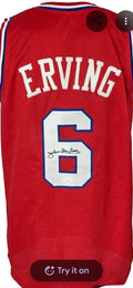 Julius Erving Sixers Stat Stat Jersey - Red Custom