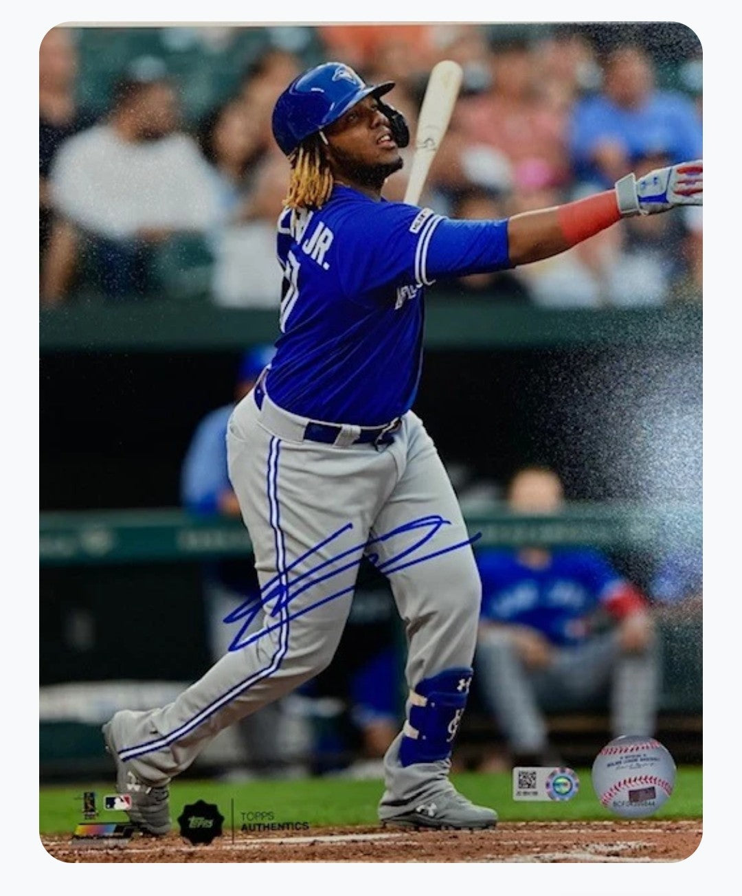 Vladimir Guerrero Jr. Autographed 8x10 - Vertical Blue