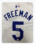 Freddie Freeman Autographed White LA Dodgers Authentic Jersey.