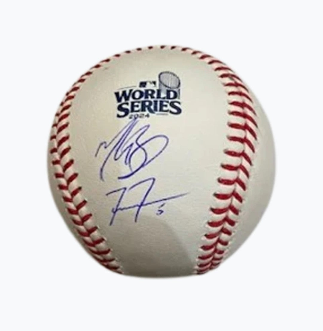 Freddie Freeman & Mookie Betts Dual Autographed 2024 WS Logo Baseball