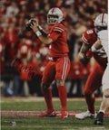 CJ Stroud Ohio State Photo 16x20 Red Jersey Throwing