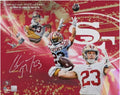 Christian McCaffrey Autographed 16x20 49ers Trifecta Collage Beckett BAS Witness