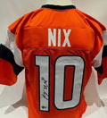 Bo Nix Denver Broncos Orange Custom Autographed Jersey