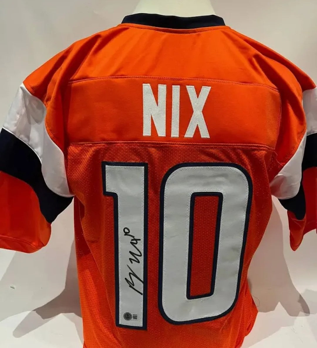 Bo Nix Denver Broncos Orange Custom Autographed Jersey