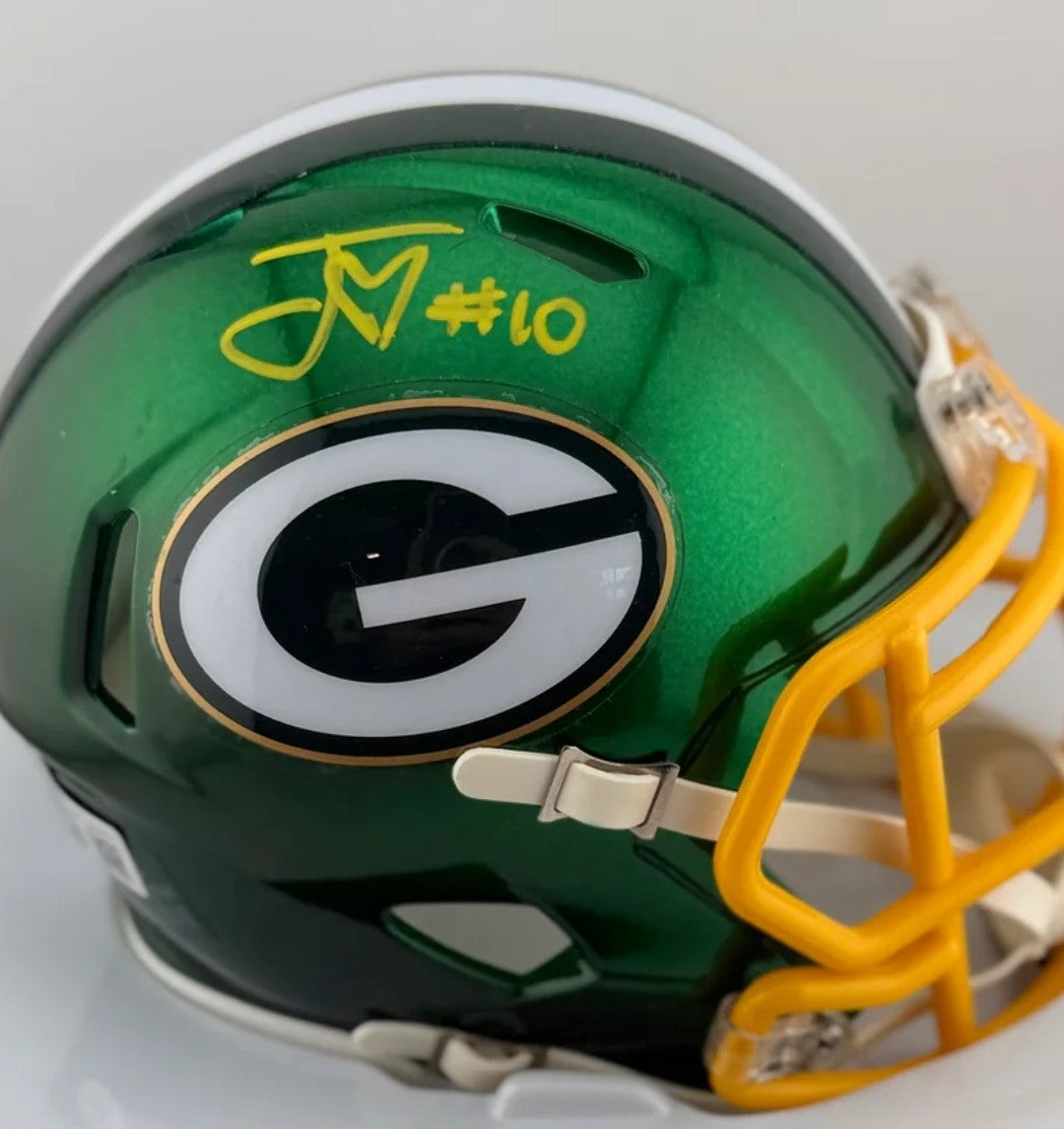 Jordan Love Green Bay Packers Autographed Flash Mini Helmet
